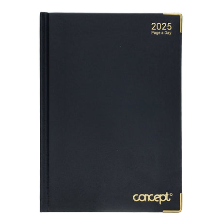 Concept 2025 A5 Diary Page A Day - Black