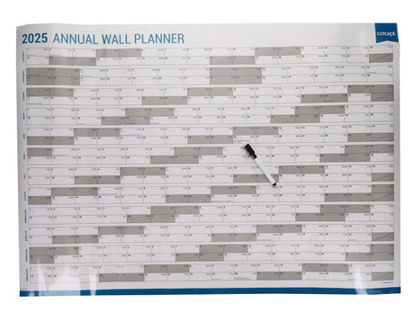 Concept 2025 Annual Wall Planner With Dry Wipe Marker - A1