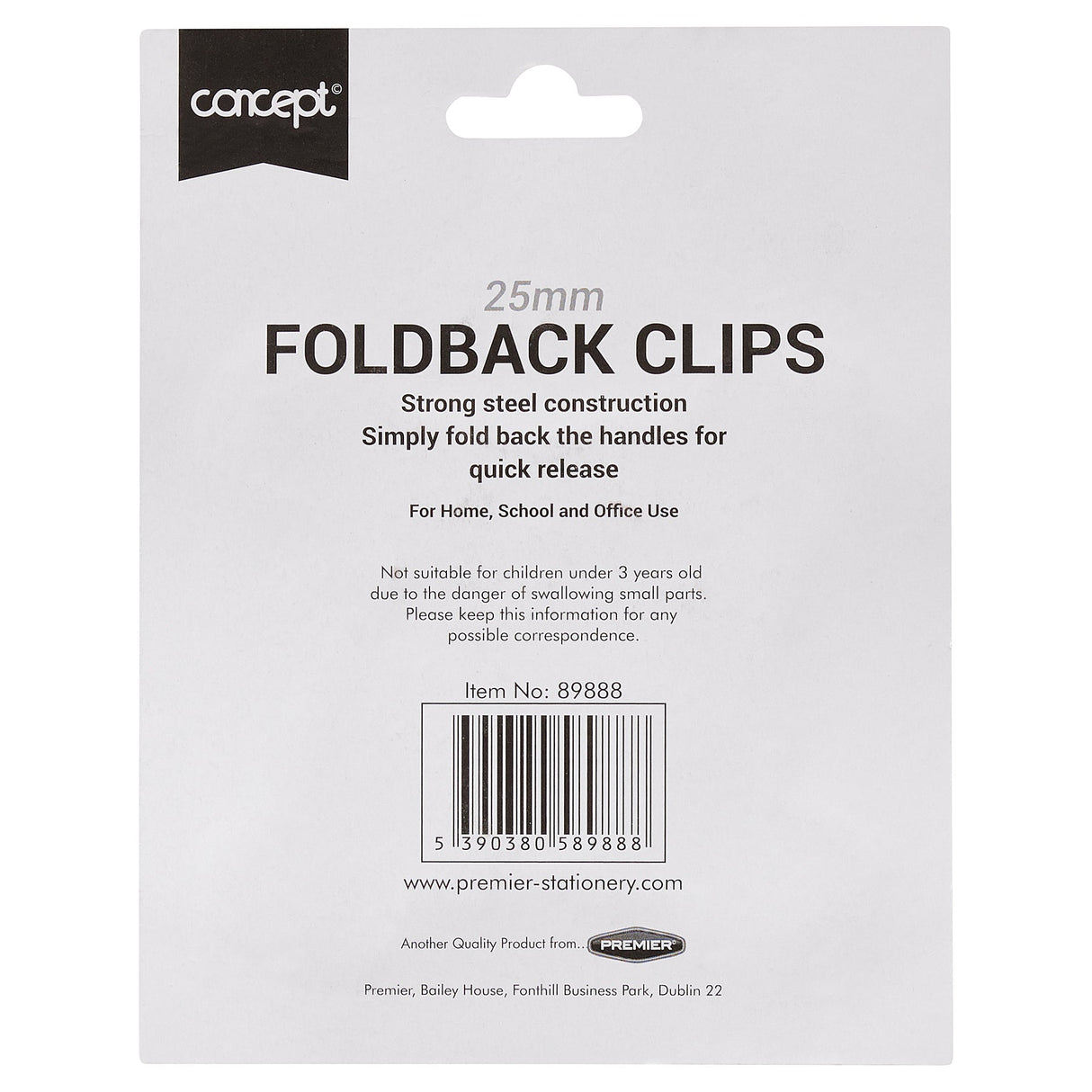 Concept 25mm Fold Back Binder Clips - Multicoloured - Pack of 4 | Stationery Shop UK