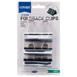 Concept 32mm Fold Back Binder Clips - Black - Pack of 6