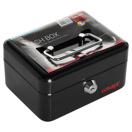 Concept 6 Metal Cash Box Black-Cabinets-Concept|StationeryShop.co.uk