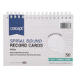 Concept 6x4 Spiral Ruled Index Cards - White - 50 Cards