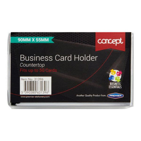 Concept 90 x 55mm Business Card Holder for 50 Cards-Business Card Holders-Concept|StationeryShop.co.uk