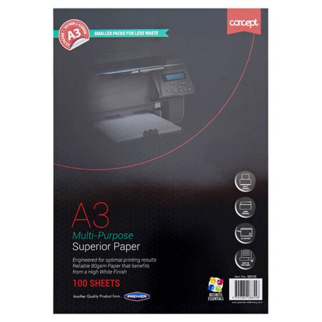 Concept A3 Copier Paper - 80gsm - 100 Sheets | Stationery Shop UK
