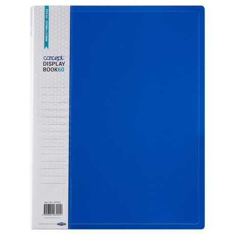 Concept A4 60 Pocket Display Book - Blue-Display Books-Concept|StationeryShop.co.uk