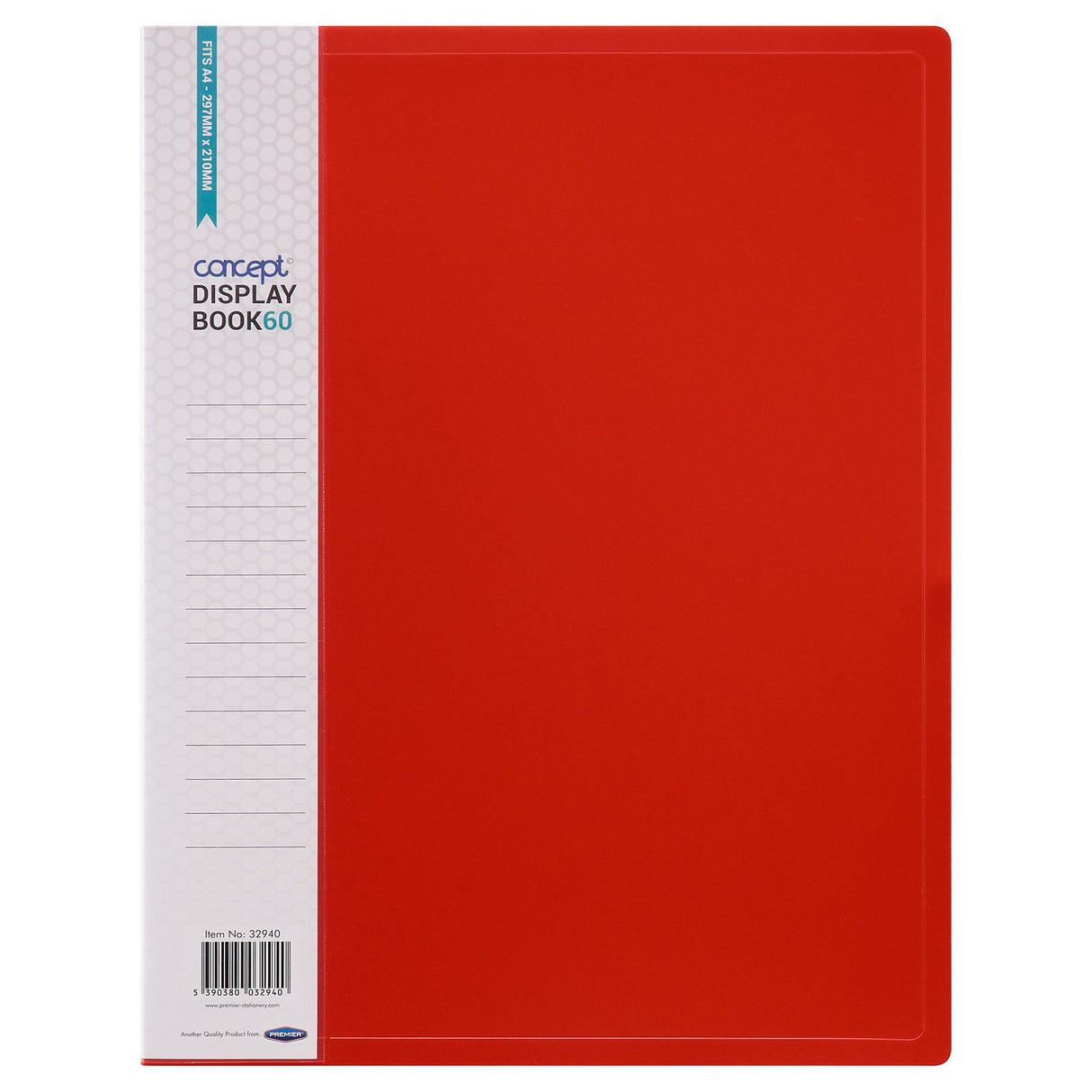 Concept A4 60 Pocket Display Book - Red | Stationery Shop UK