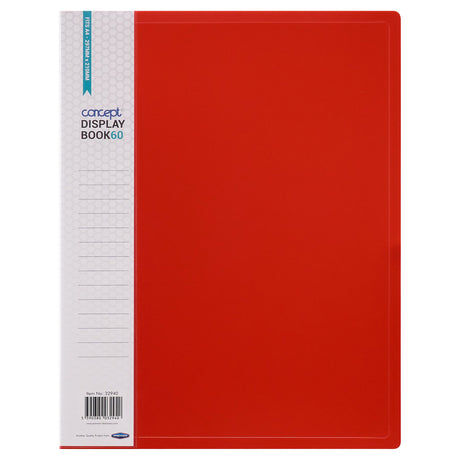 Concept A4 60 Pocket Display Book - Red-Display Books-Concept|StationeryShop.co.uk