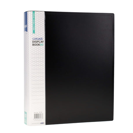 Concept A4 80 Pocket Display Book - Black | Stationery Shop UK