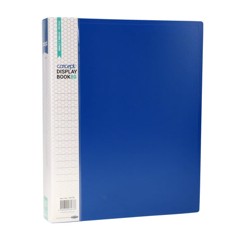 Concept A4 80 Pocket Display Book - Blue | Stationery Shop UK