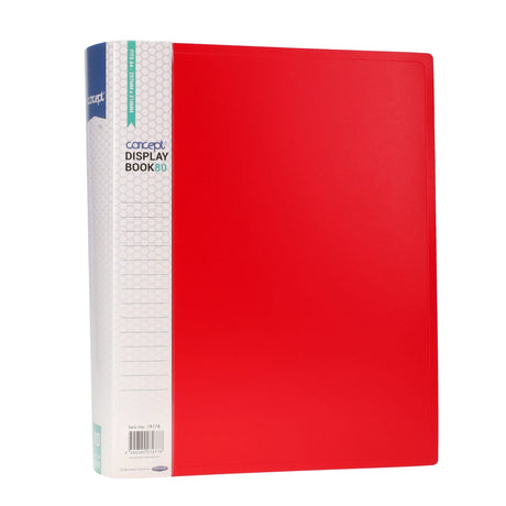 Concept A4 80 Pocket Display Book - Red-Display Books-Concept|StationeryShop.co.uk