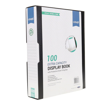 Concept A4 Display Book - Black - 100 Pockets-Display Books-Concept|StationeryShop.co.uk