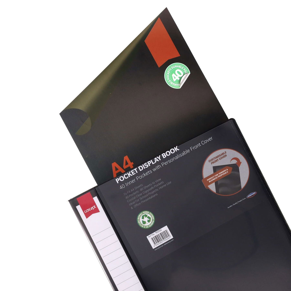 Concept A4 Display Book - Black - 40 Pocket | Stationery Shop UK