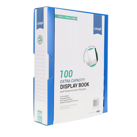 Concept A4 Display Book - Blue - 100 Pockets-Display Books-Concept|StationeryShop.co.uk
