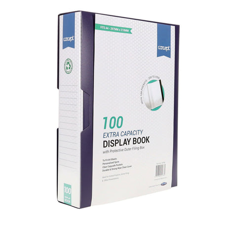 Concept A4 Display Book - Purple - 100 Pockets | Stationery Shop UK
