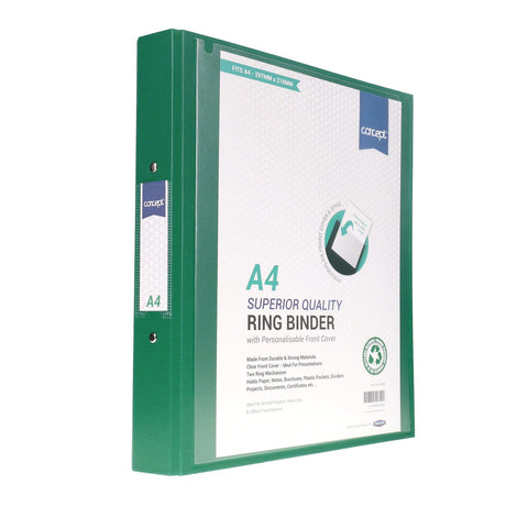 Concept A4 Presentation Ring Binder - Green | Stationery Shop UK