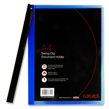 Concept A4 Swing Clip Document Holder - Blue - 50 Sheets-Report & Clip Files-Concept|StationeryShop.co.uk