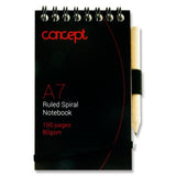 Concept A7 Spiral Pocket Notebook with Pencil - 100 Pages | Stationery Shop UK