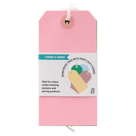 Concept Coloured Tie On Labels - Pack of 8 | Stationery Shop UK