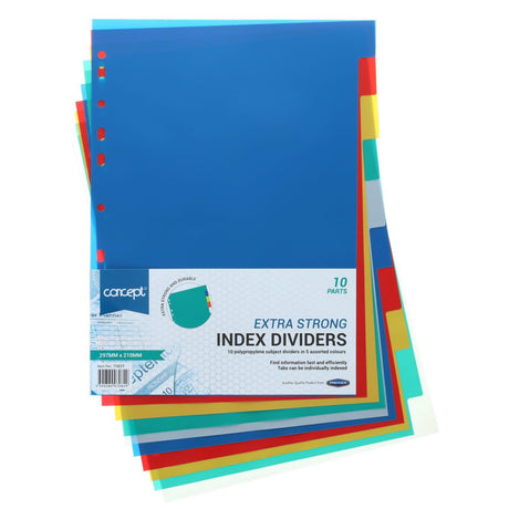 Concept Extra Strong Plastic Subject Dividers - 10 Dividers