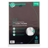 Concept Green A4 Eco Top & Side Opening L-Shaped Folders - Clear - Pack of 10 | Stationery Shop UK