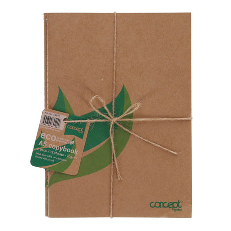 Concept Green A5 Copybooks - 32 Sheets - Pack of 2 | Stationery Shop UK