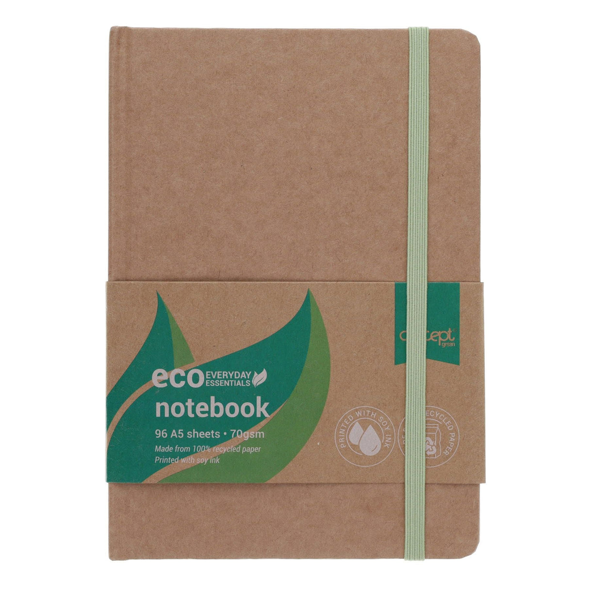 Concept Green A5 Notebook - 96 Sheets | Stationery Shop UK