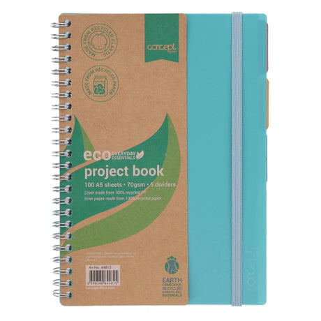 Concept Green A5 Project Book - 100 Sheets - Turquoise | Stationery Shop UK