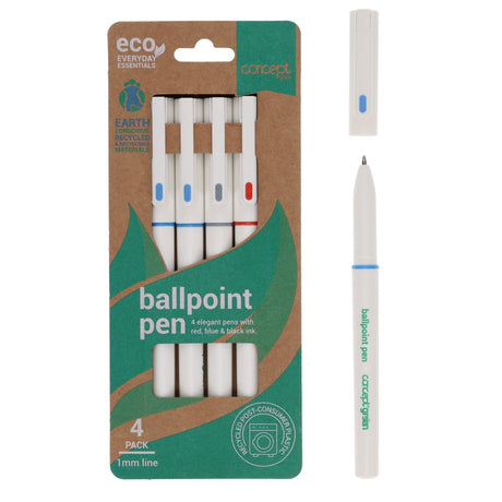 Concept Green Ballpoint Pen - 1mm - Pack of 4