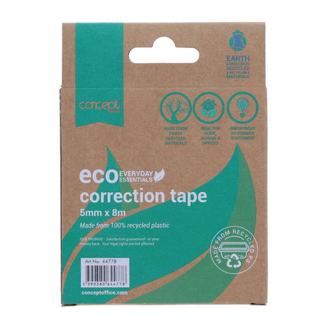 Concept Green Correction Tape 5mm x 8m - Pack of 2