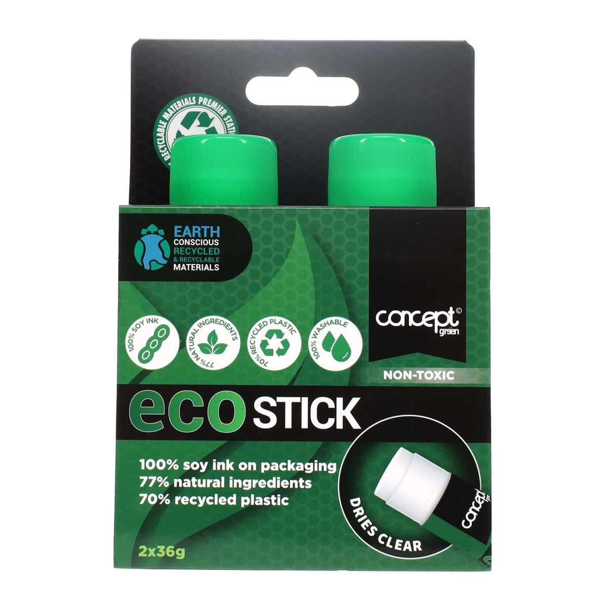 Concept Green Eco Glue Stick - 36G- Pack of 2