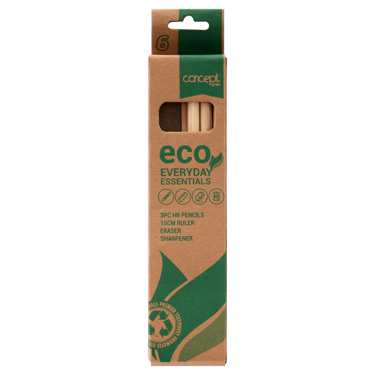 Concept Green Hb Pencil With Eraser Ruler & Sharpener - Pack of 3-Stationery Sets-Concept Green|StationeryShop.co.uk