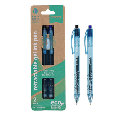 Concept Green Retractable Gel Ink Pen - 0.7mm - Pack of 2