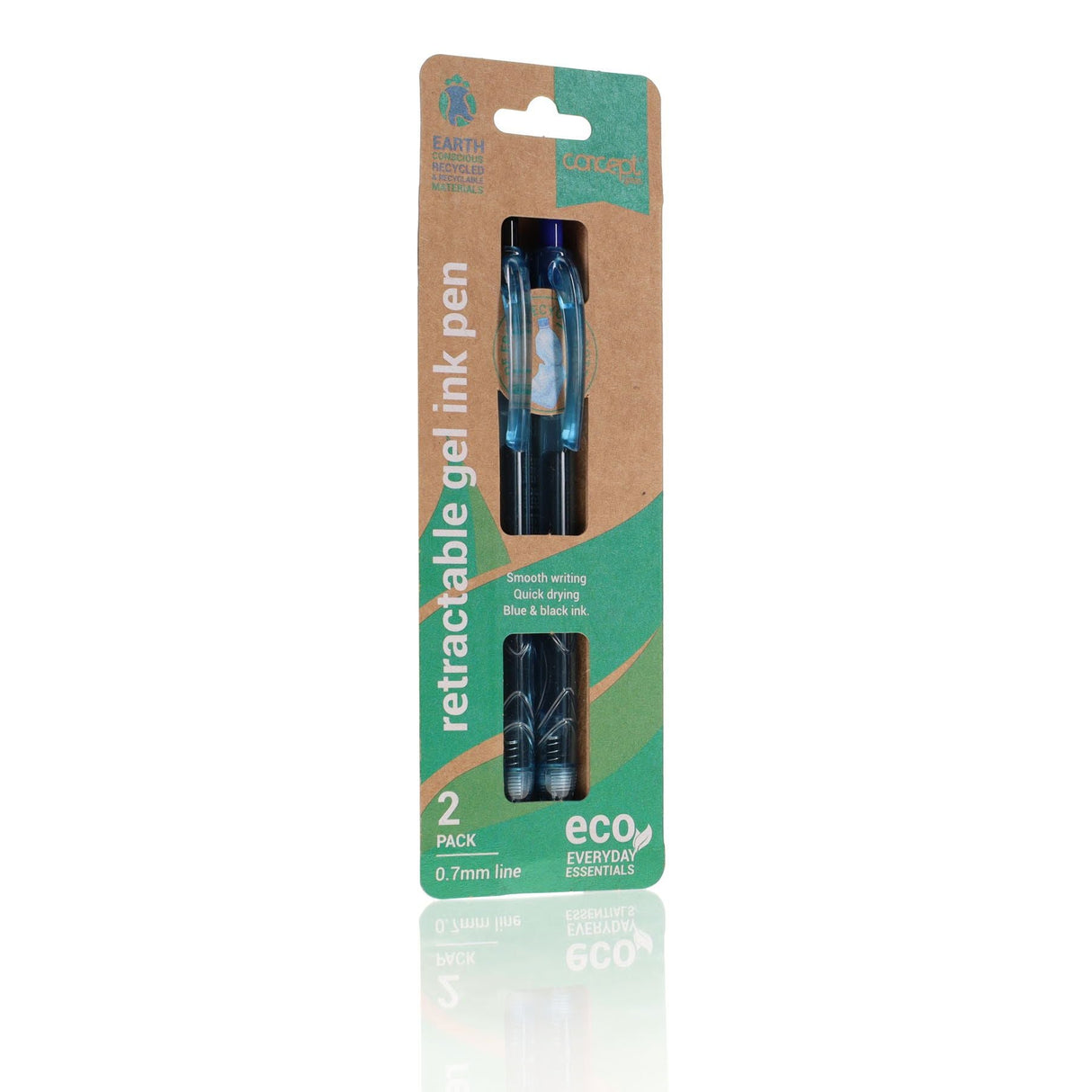 Concept Green Retractable Gel Ink Pen - 0.7mm - Pack of 2 | Stationery Shop UK