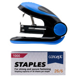 Concept Mini Stapler & Staples Set - Blue-Staplers & Staples-Concept|StationeryShop.co.uk