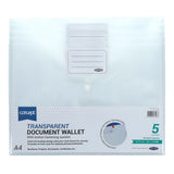 Concept Multipack | A4 Button Wallet - Clear - Pack of 5