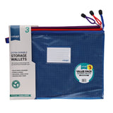 Concept Multipack | A4+ Mesh Storage Wallets with Zip - Pack of 3 | Stationery Shop UK