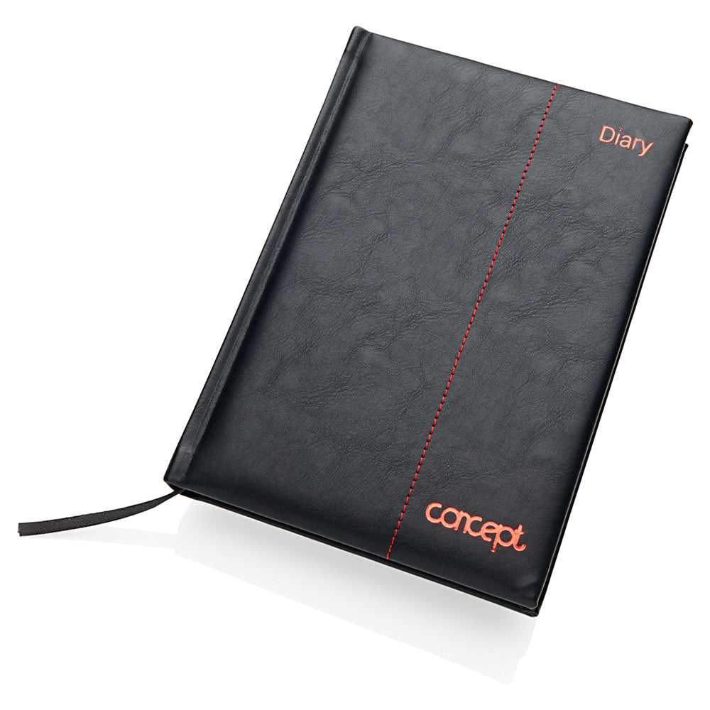 Concept Page A Day Undated Diary A5 - Black | Stationery Shop UK
