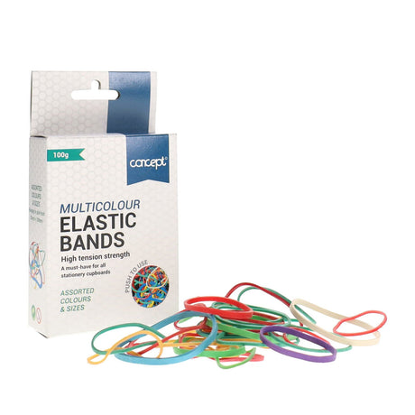 Concept Rubber Bands - Various Sizes - 100g Box | Stationery Shop UK