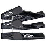 Concept Three Tiered Paper Tray - Black | Stationery Shop UK
