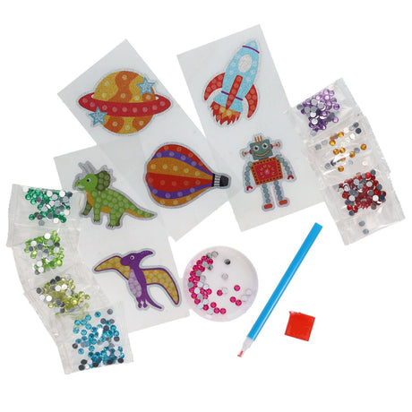 Craft Bitz Create Your Own Gem Art Stickers - Space Fantasy - Pack of 6