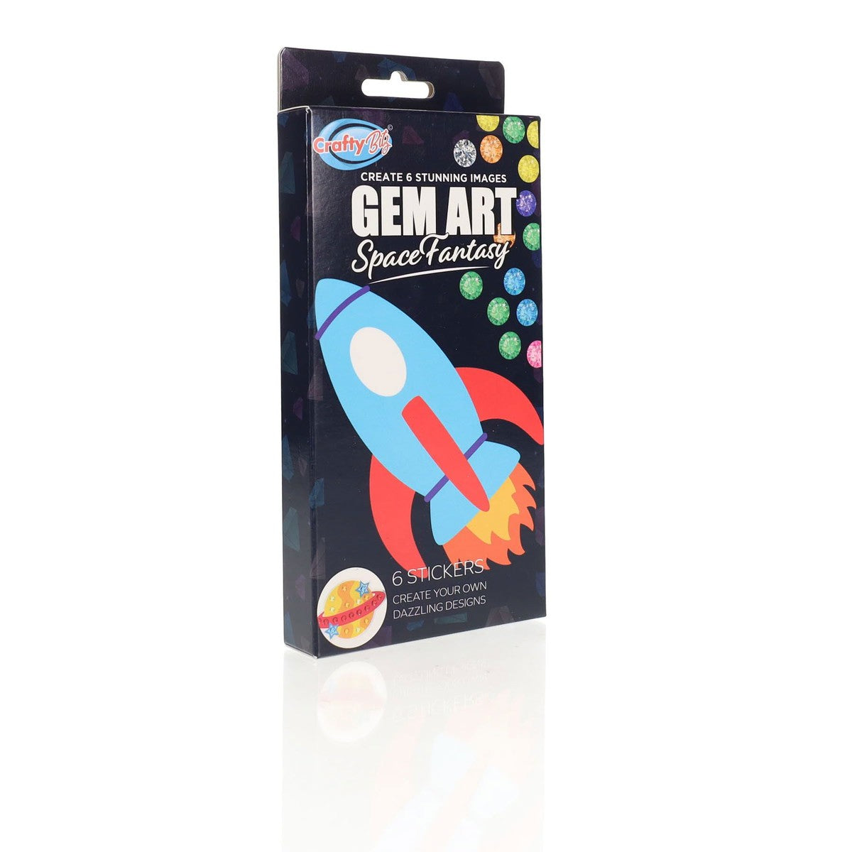 Craft Bitz Create Your Own Gem Art Stickers - Space Fantasy - Pack of 6