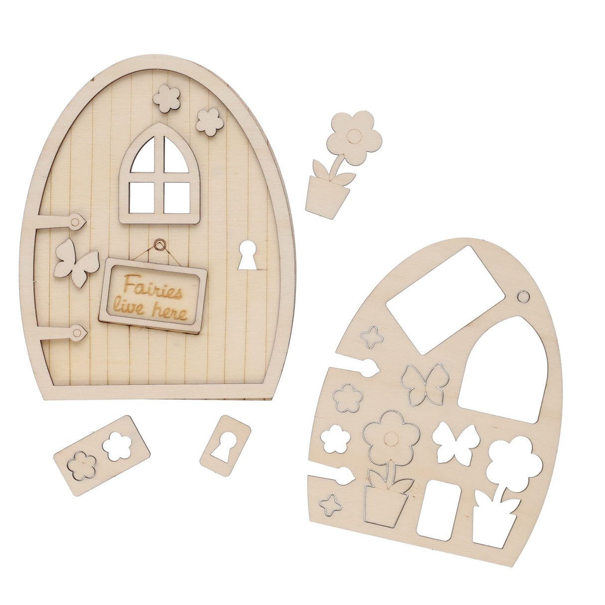 Crafty Bitz 3D Wooden Fairy Door- Fairies Live Here | Stationery Shop UK