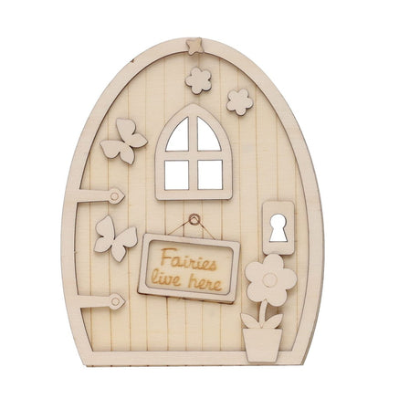 Crafty Bitz 3D Wooden Fairy Door- Fairies Live Here