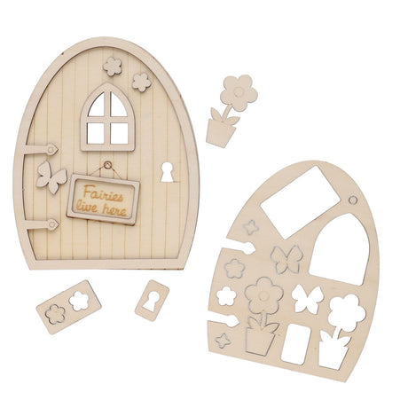 Crafty Bitz 3D Wooden Fairy Door- Fairies Welcome | Stationery Shop UK