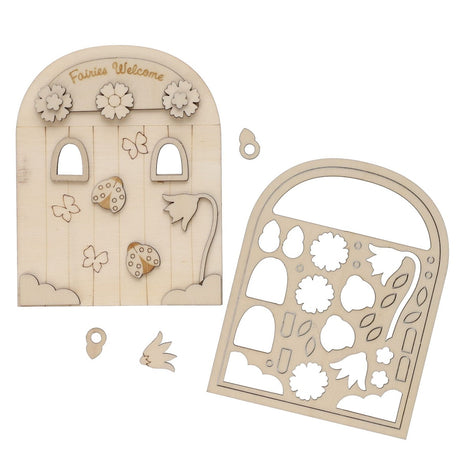 Crafty Bitz 3D Wooden Fairy Door- Fairies Welcome