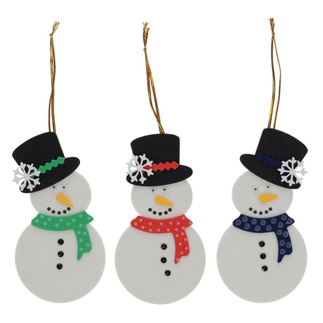 Crafty Bitz Christmas Crafting - Snowman Tree Decorations Pack of 24