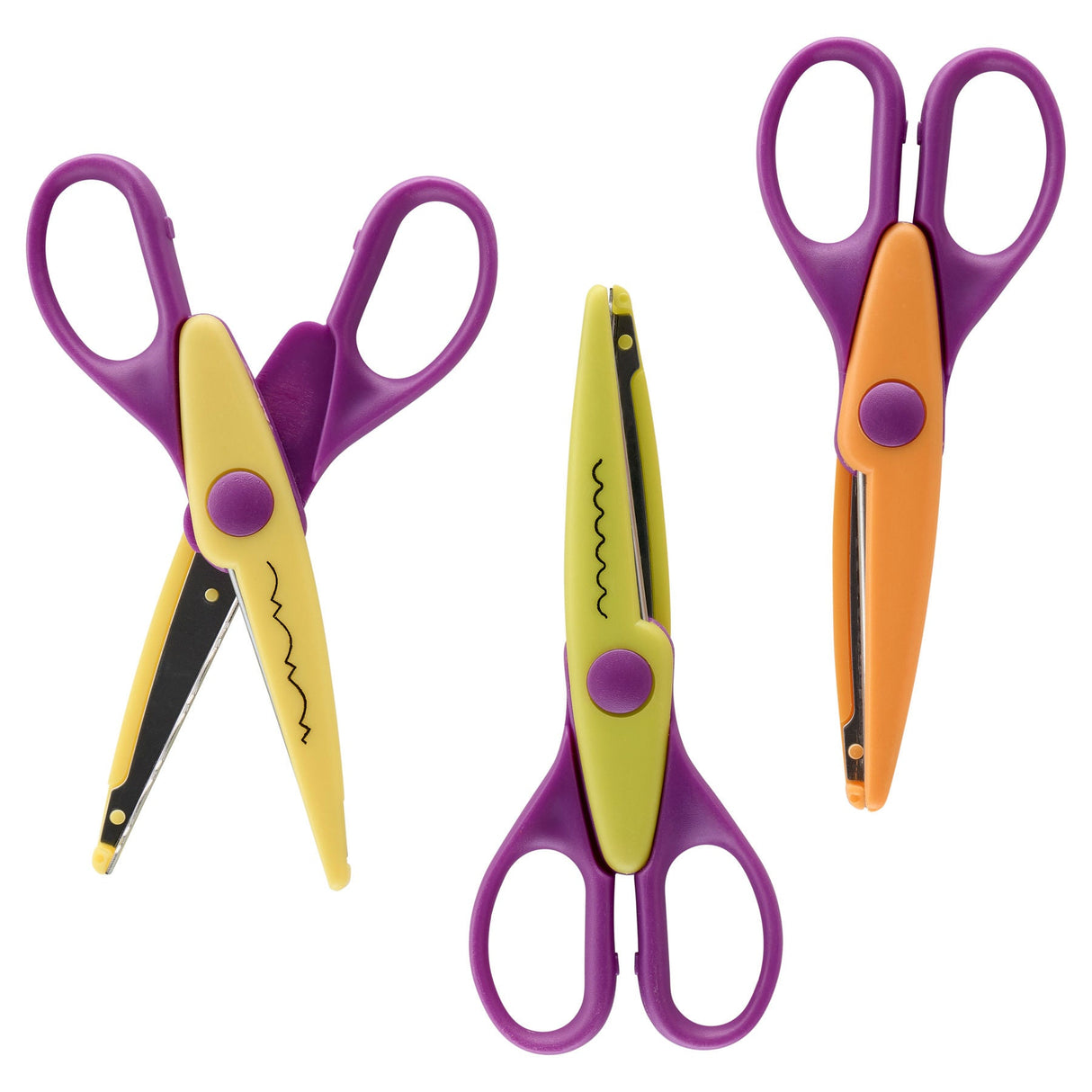 Crafty Bitz Crazy Cutters Craft Scissors with Assorted Cutting Blades - Pack of 3 | Stationery Shop UK