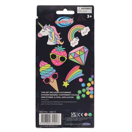 Crafty Bitz Create Your Own Gem Art Stickers - Rainbow Magic - Pack of 6