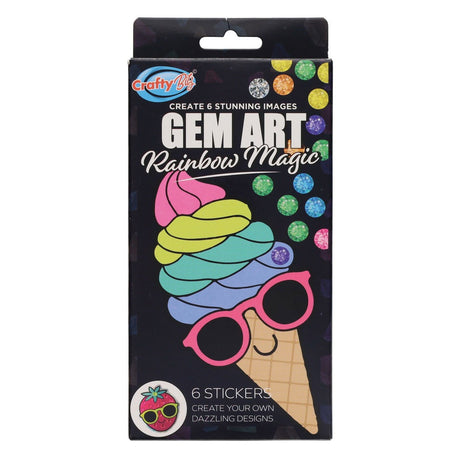 Crafty Bitz Create Your Own Gem Art Stickers - Rainbow Magic - Pack of 6