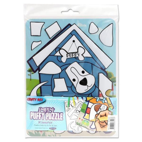Crafty Bitz DIY Colouring Puffy Puzzle - Puppy-Colouring Books-Crafty Bitz|StationeryShop.co.uk
